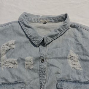Ripped Blue Jean Jacket